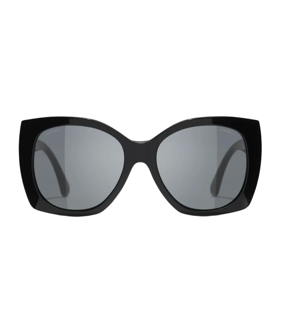 CHANEL Черные пластиковые солнцезащитные очки, фото 1