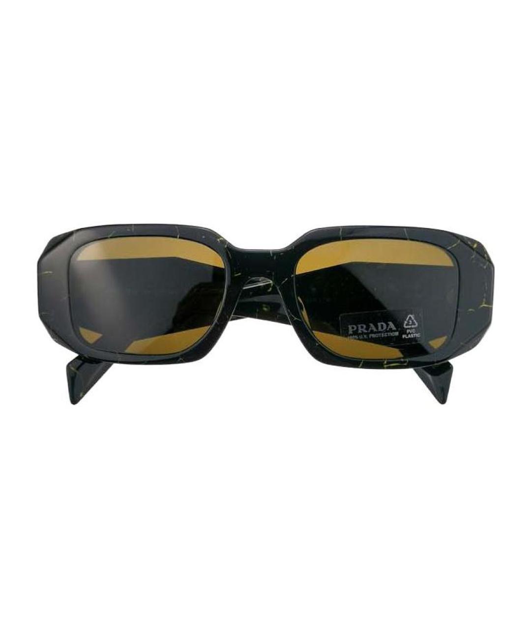 PRADA Черные пластиковые солнцезащитные очки, фото 4