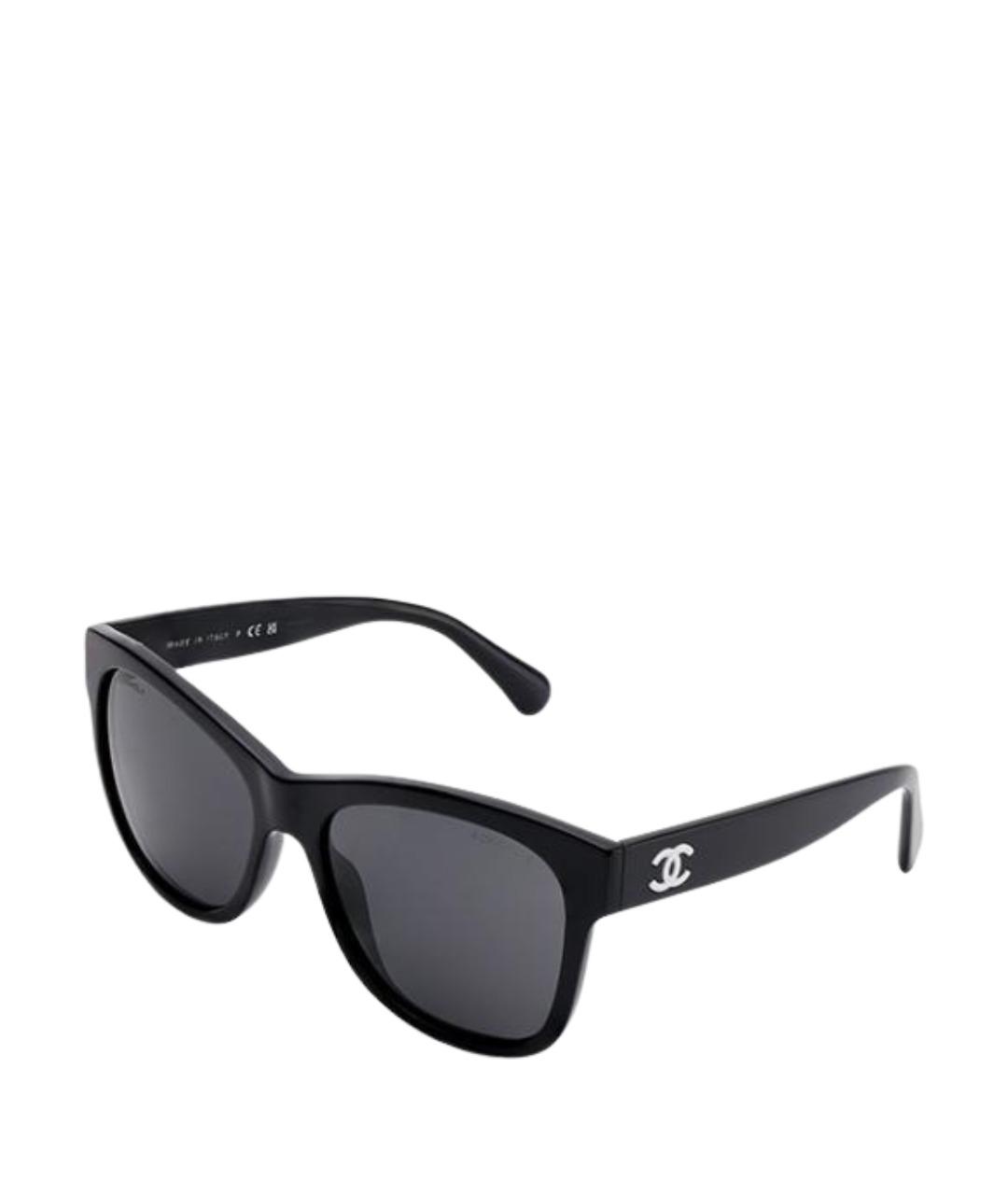 CHANEL Черные пластиковые солнцезащитные очки, фото 1