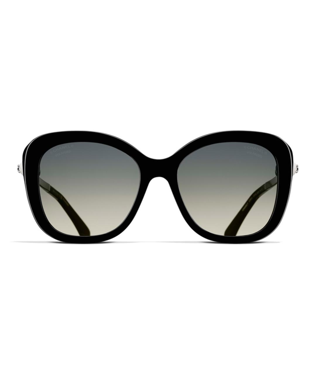 CHANEL Черные пластиковые солнцезащитные очки, фото 1