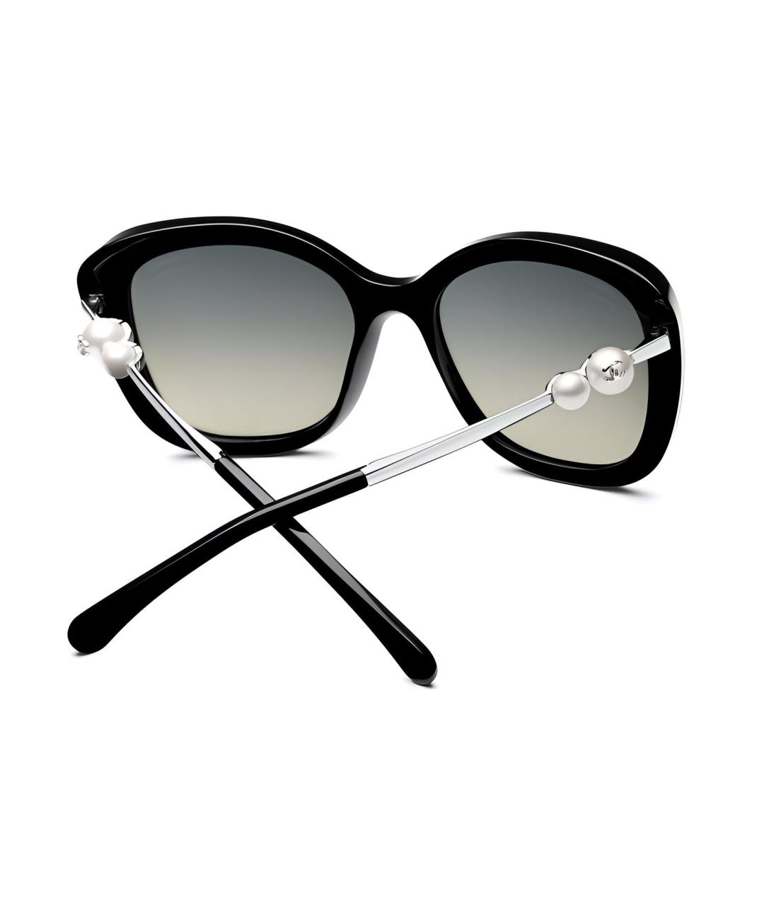 CHANEL Черные пластиковые солнцезащитные очки, фото 4