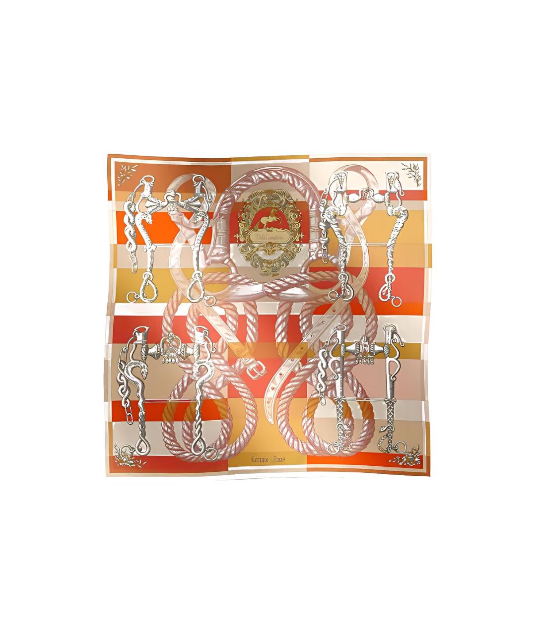 HERMES Мульти шелковый шарф, фото 4