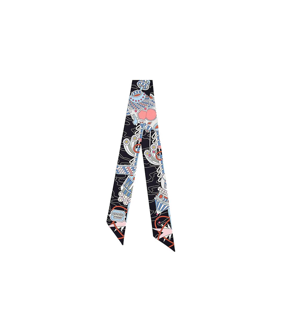 HERMES Черный шарф, фото 3