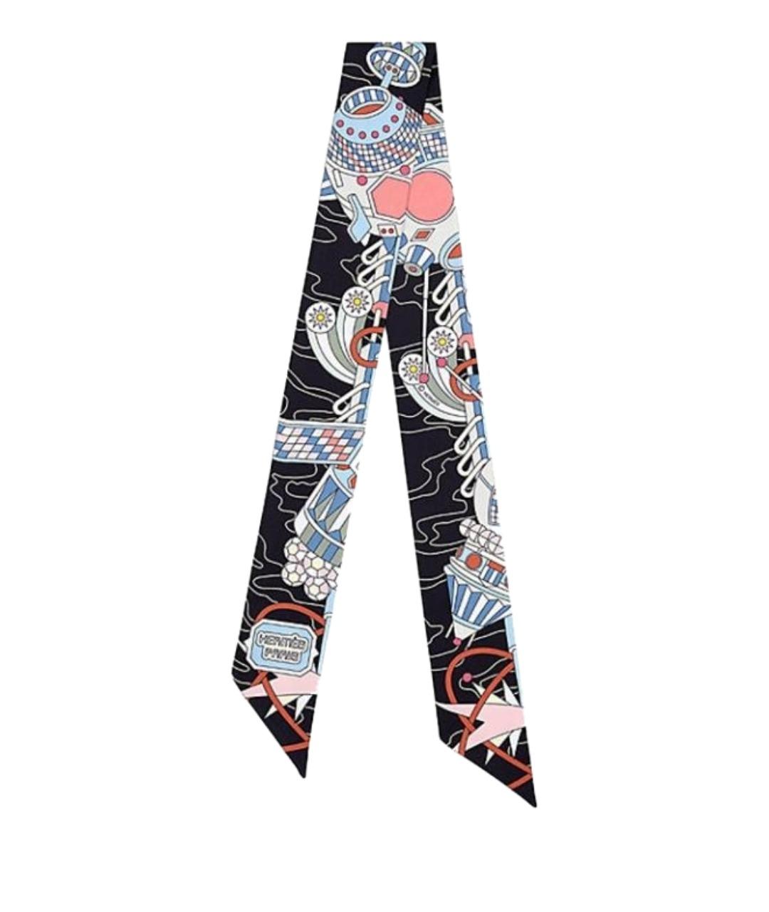 HERMES Черный шарф, фото 1