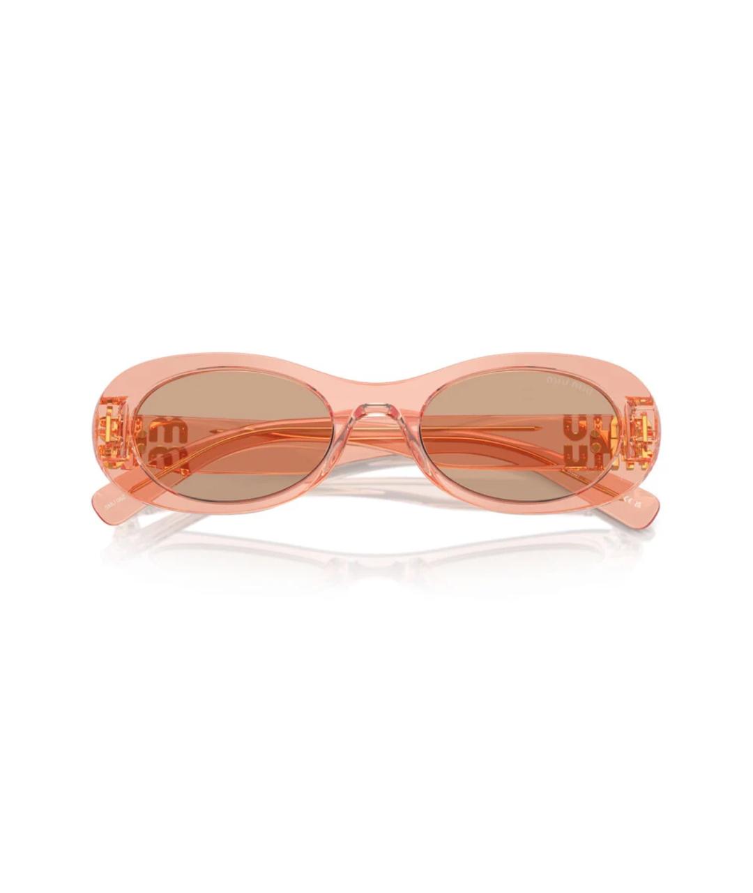 MIU MIU Розовые пластиковые солнцезащитные очки, фото 4