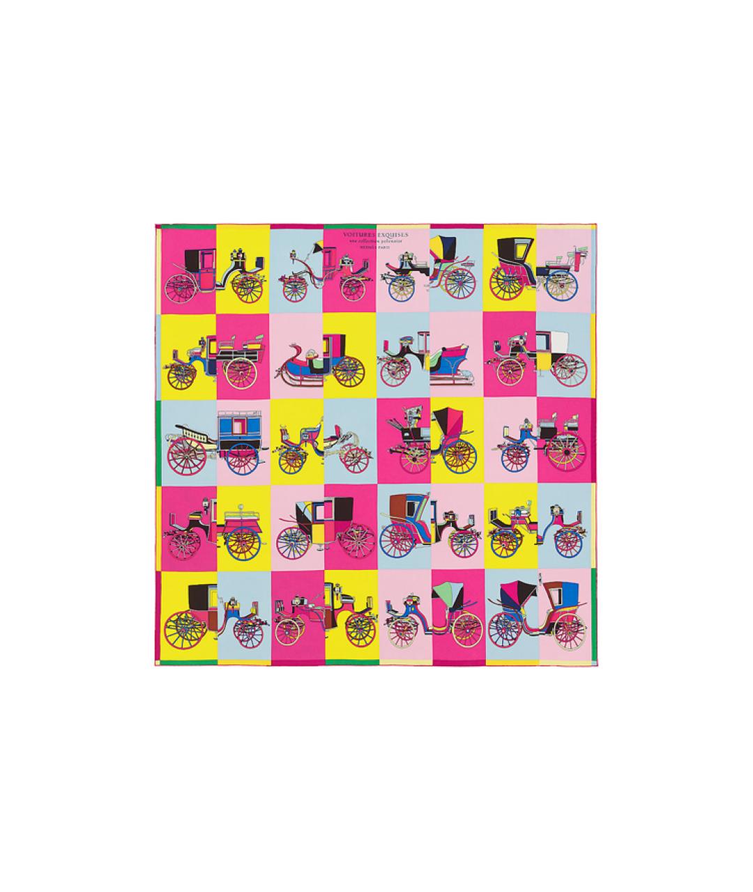 HERMES Розовый шарф, фото 3