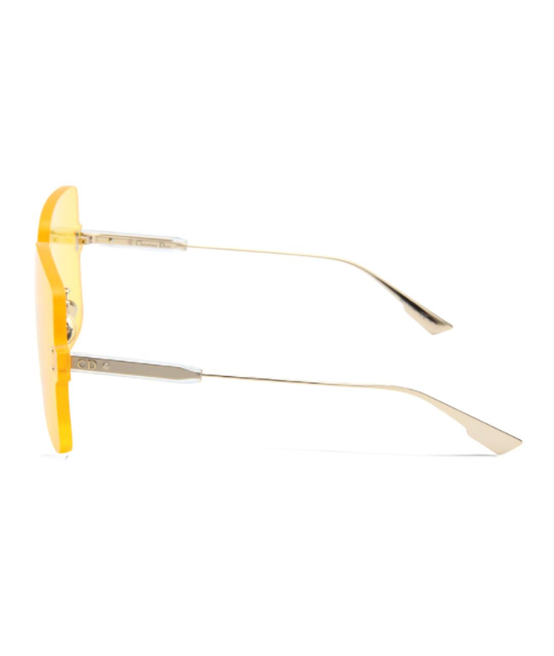 CHRISTIAN DIOR Желтые металлические солнцезащитные очки, фото 3