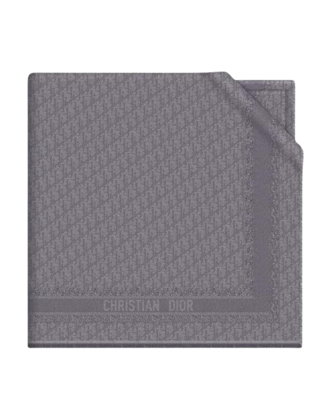 CHRISTIAN DIOR Серый шарф, фото 1