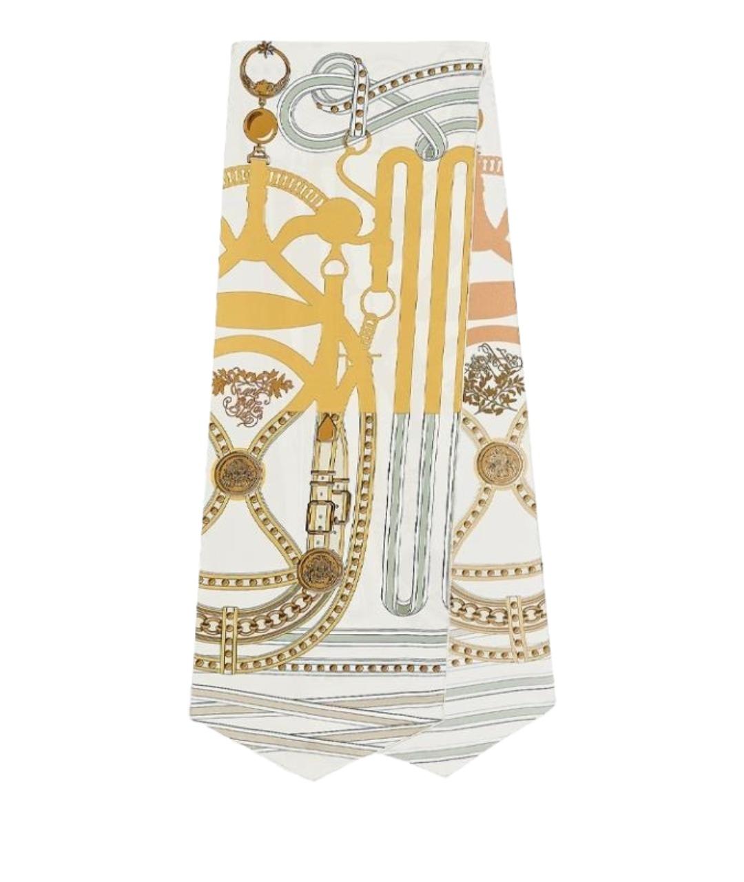 HERMES Серый шелковый шарф, фото 1