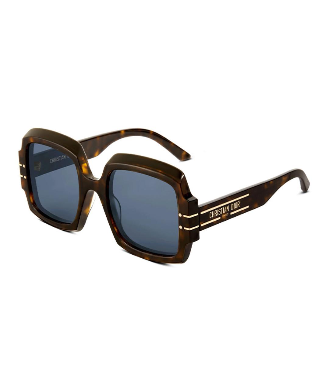 CHRISTIAN DIOR Коричневые пластиковые солнцезащитные очки, фото 1
