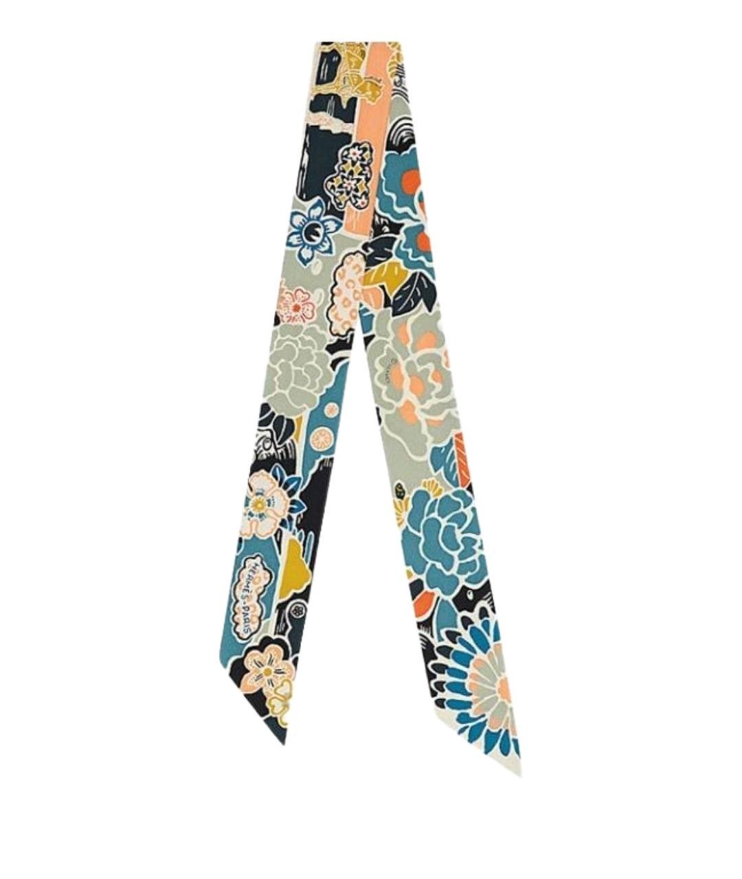 HERMES Мульти шелковый шарф, фото 1