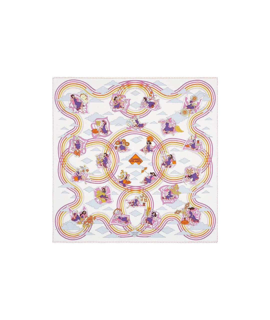 HERMES Белый шарф, фото 3