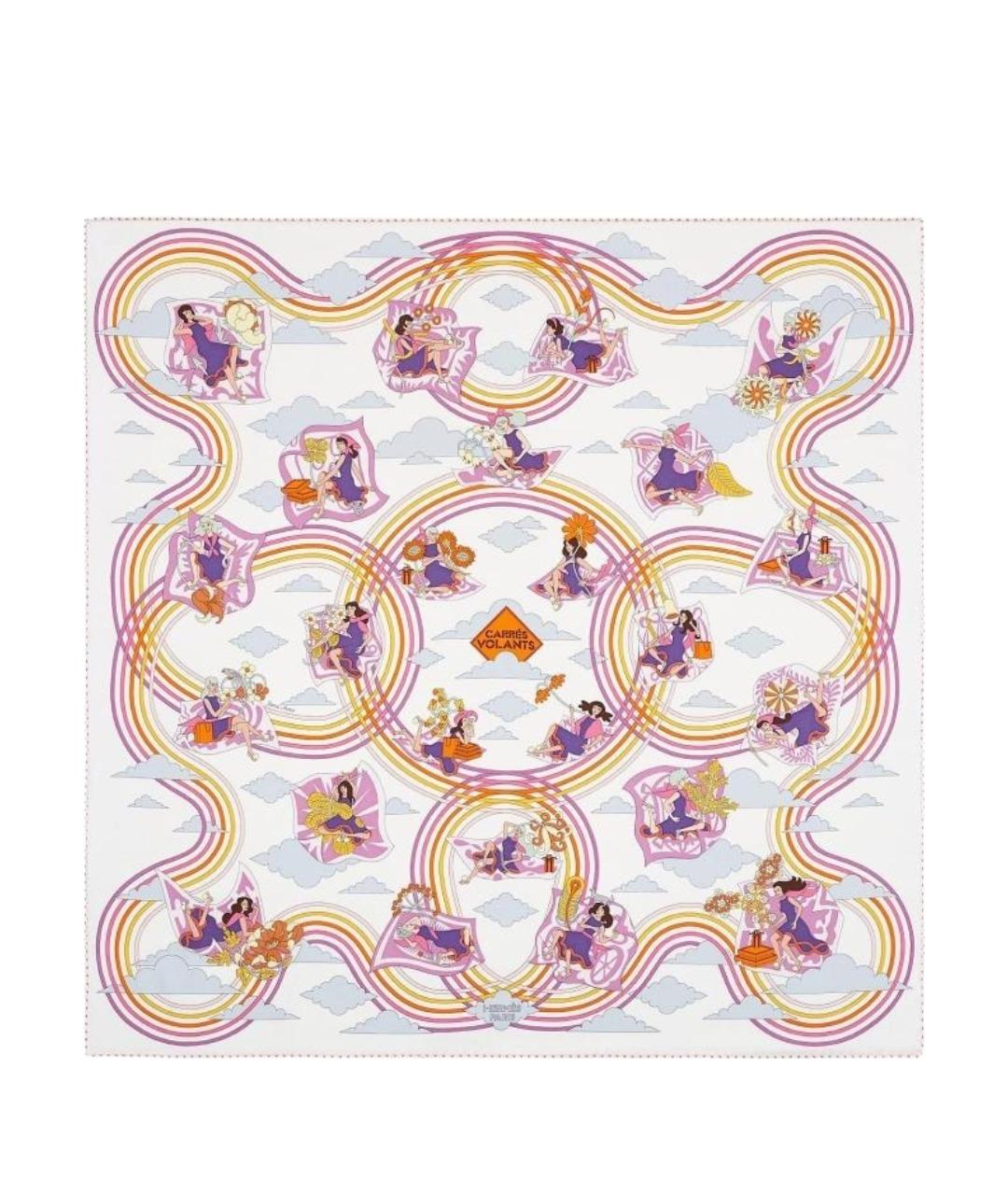 HERMES Белый шарф, фото 1