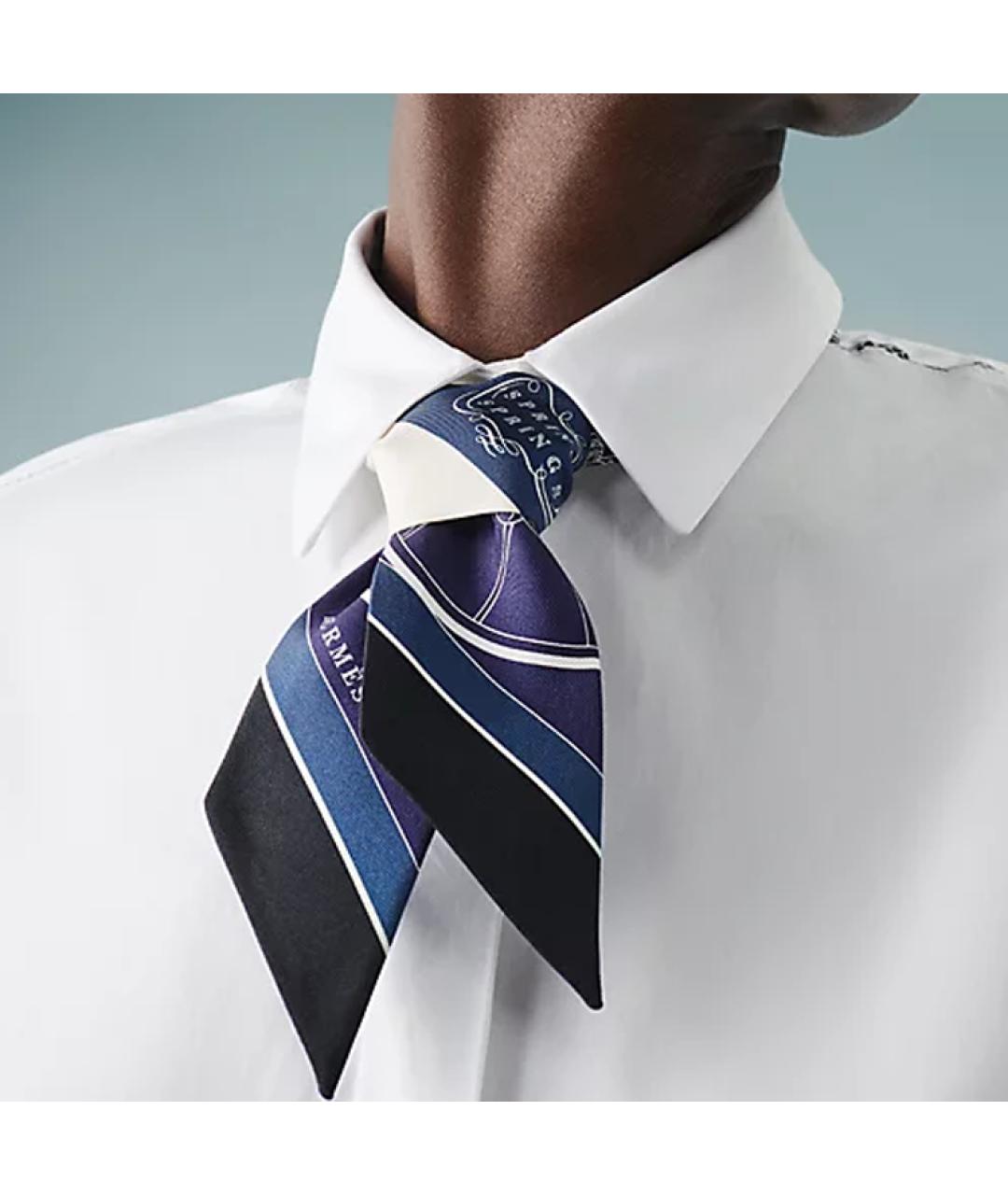 HERMES Синий шарф, фото 2