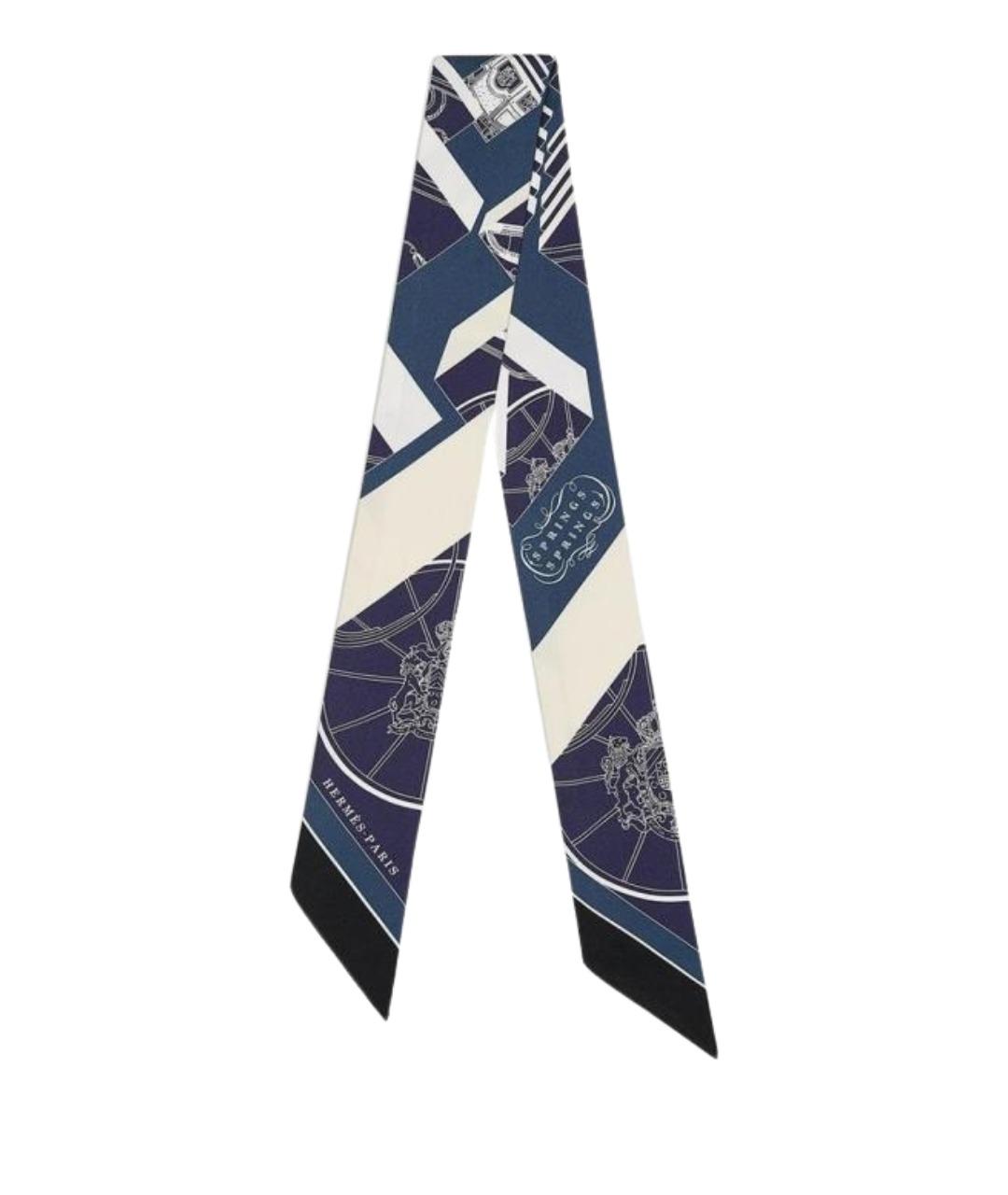 HERMES Синий шарф, фото 1