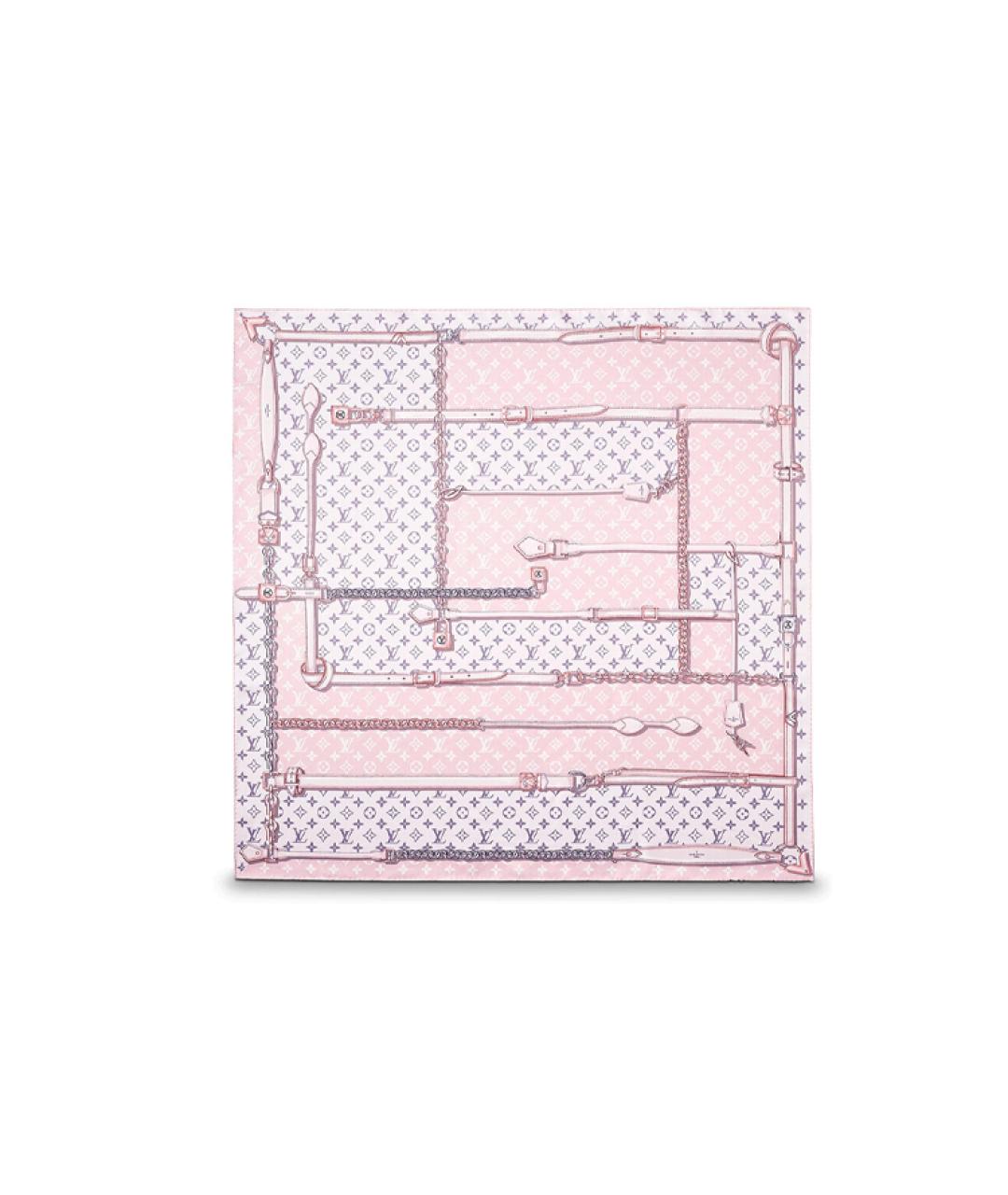 LOUIS VUITTON Розовый шарф, фото 3
