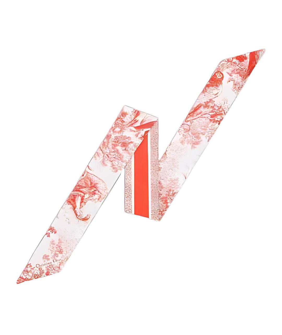 CHRISTIAN DIOR Оранжевый шелковый шарф, фото 1