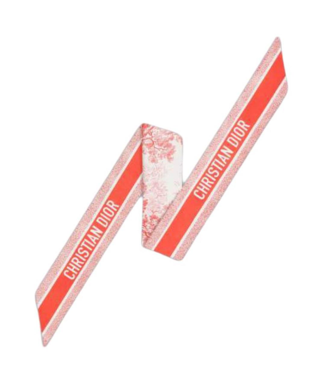 CHRISTIAN DIOR Оранжевый шелковый шарф, фото 2