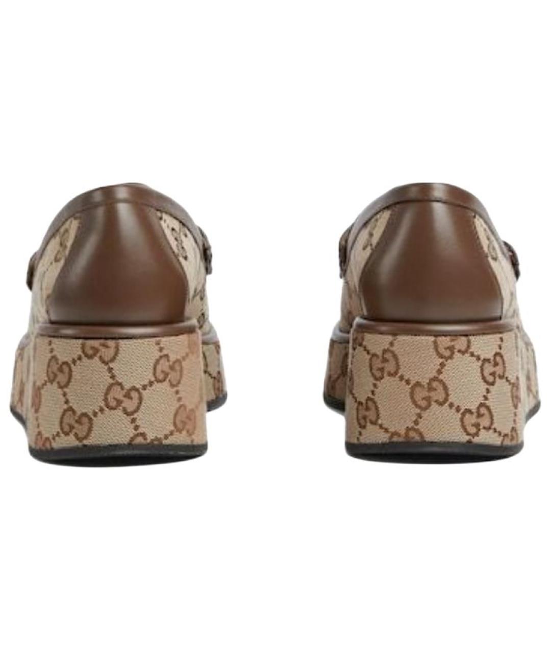 GUCCI Коричневые кожаные лоферы, фото 5
