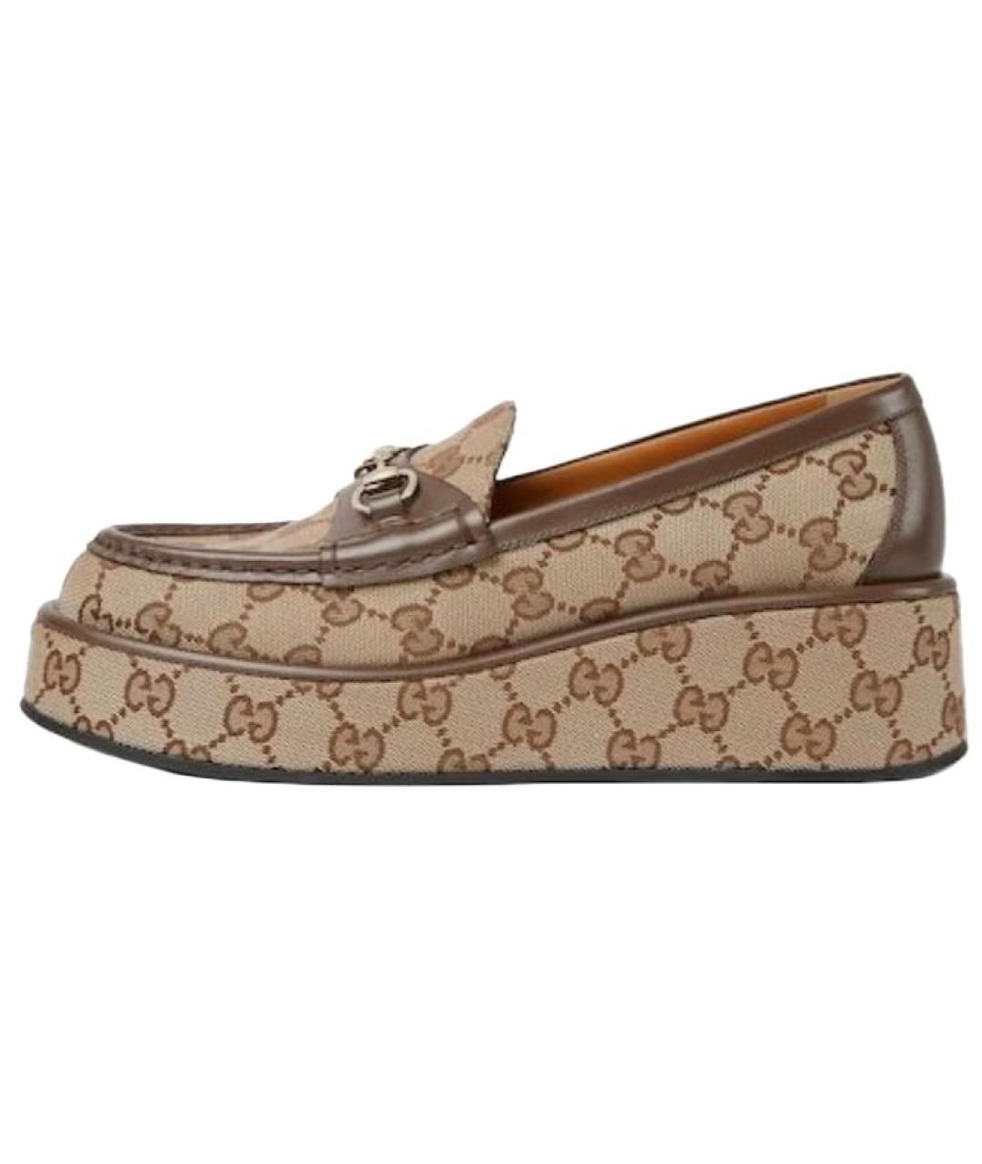 GUCCI Коричневые кожаные лоферы, фото 2