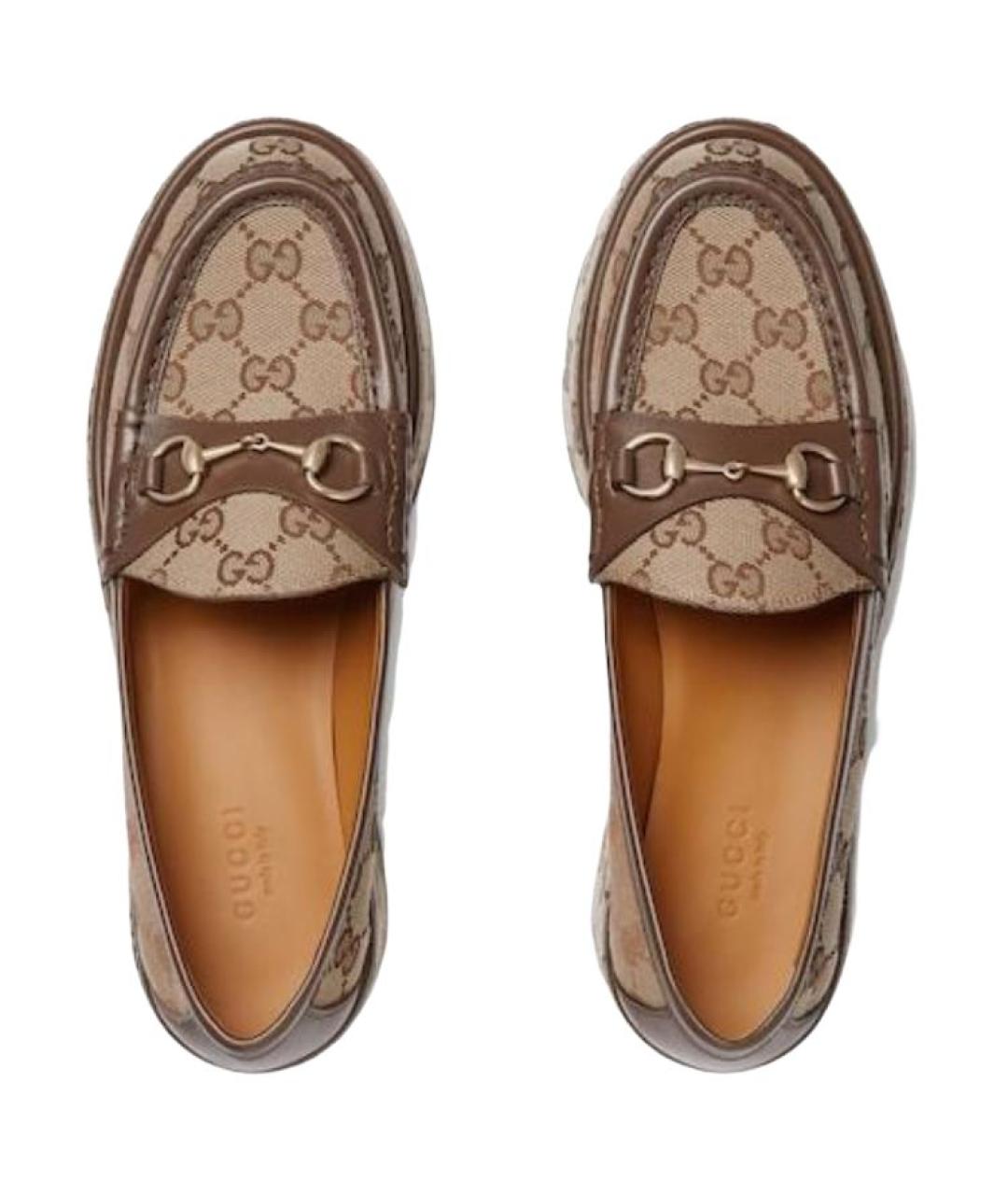 GUCCI Коричневые кожаные лоферы, фото 4