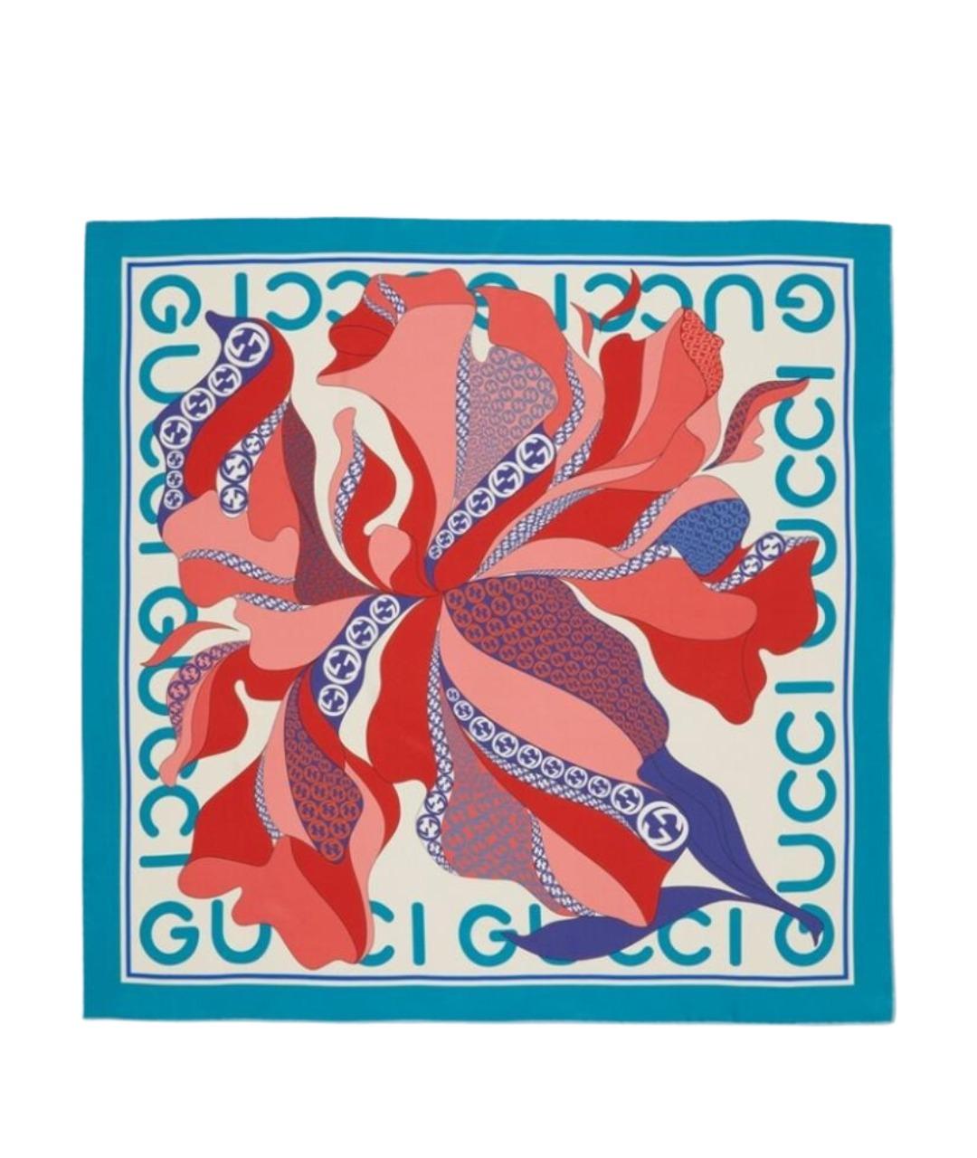 GUCCI Синий шарф, фото 1