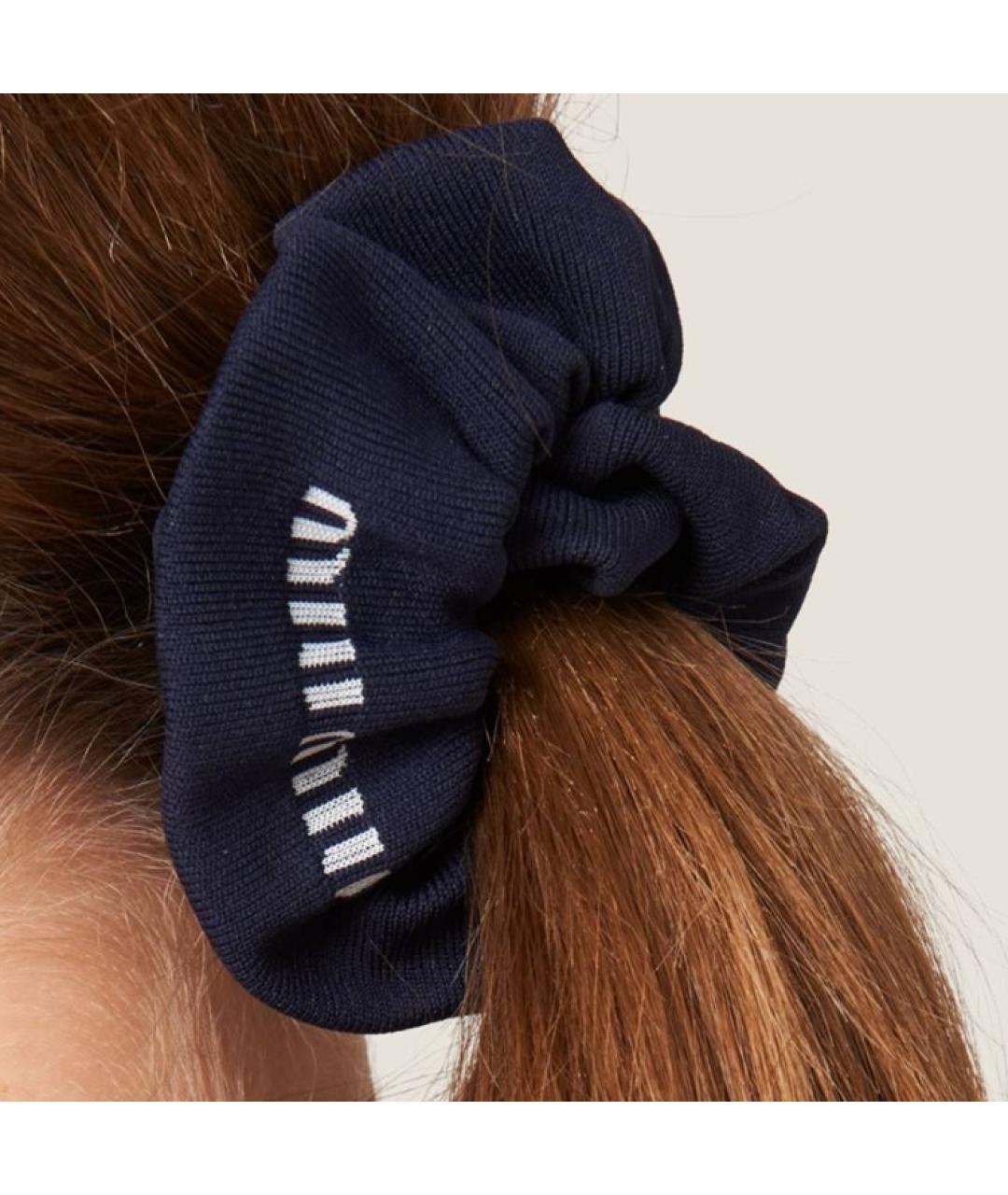 MIU MIU Темно-синяя повязка, фото 4