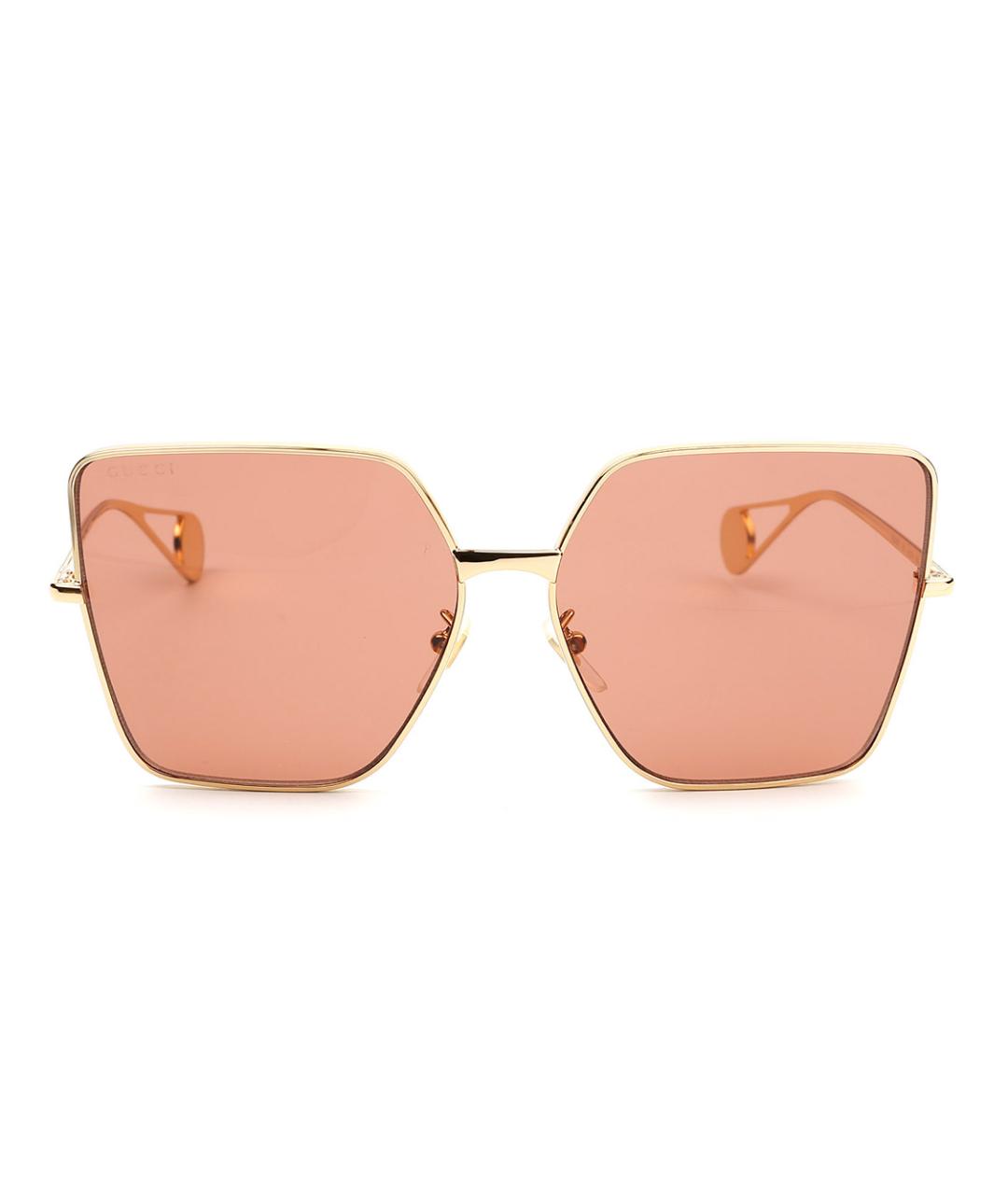 GUCCI Золотые металлические солнцезащитные очки, фото 1