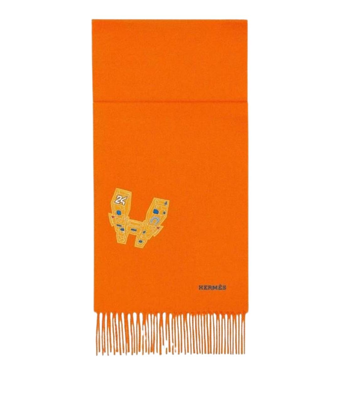 HERMES Оранжевый шарф, фото 1