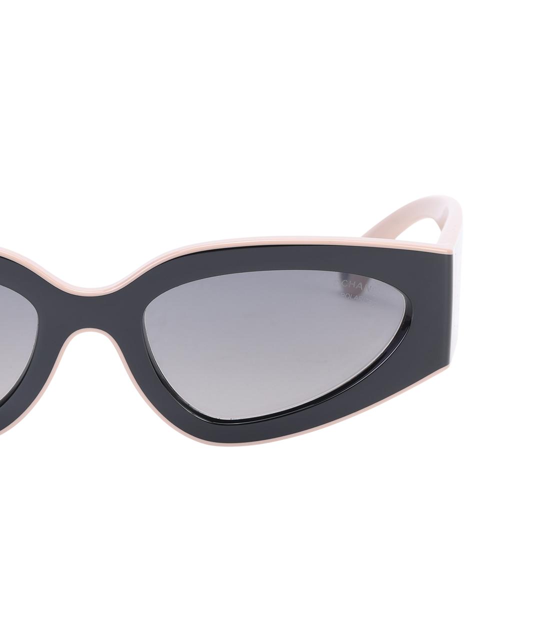 CHANEL Черные пластиковые солнцезащитные очки, фото 4