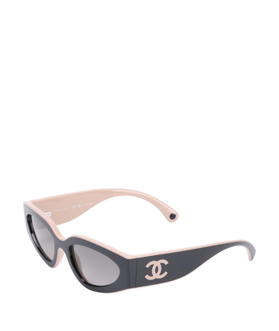 CHANEL Черные пластиковые солнцезащитные очки, фото 1