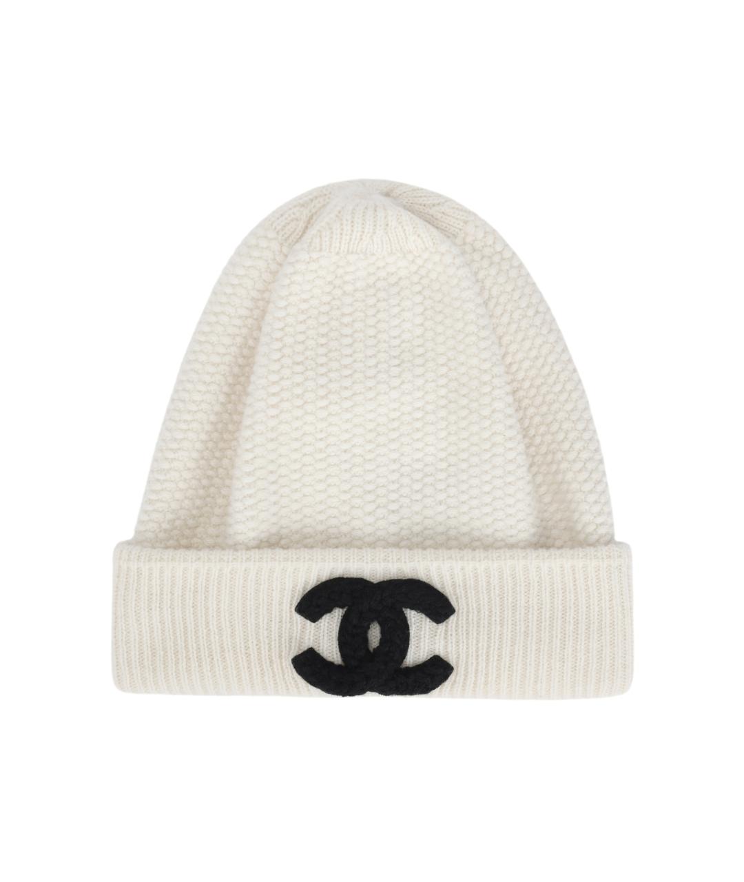 CHANEL Белая кашемировая шапка, фото 4