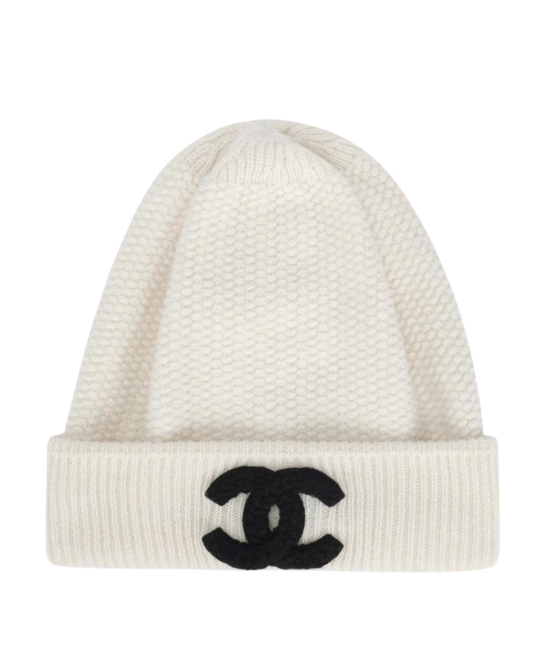 CHANEL Белая кашемировая шапка, фото 1