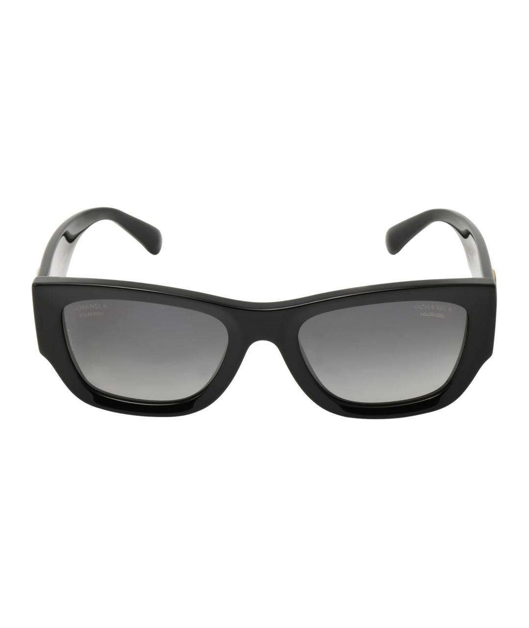 CHANEL Черные пластиковые солнцезащитные очки, фото 2