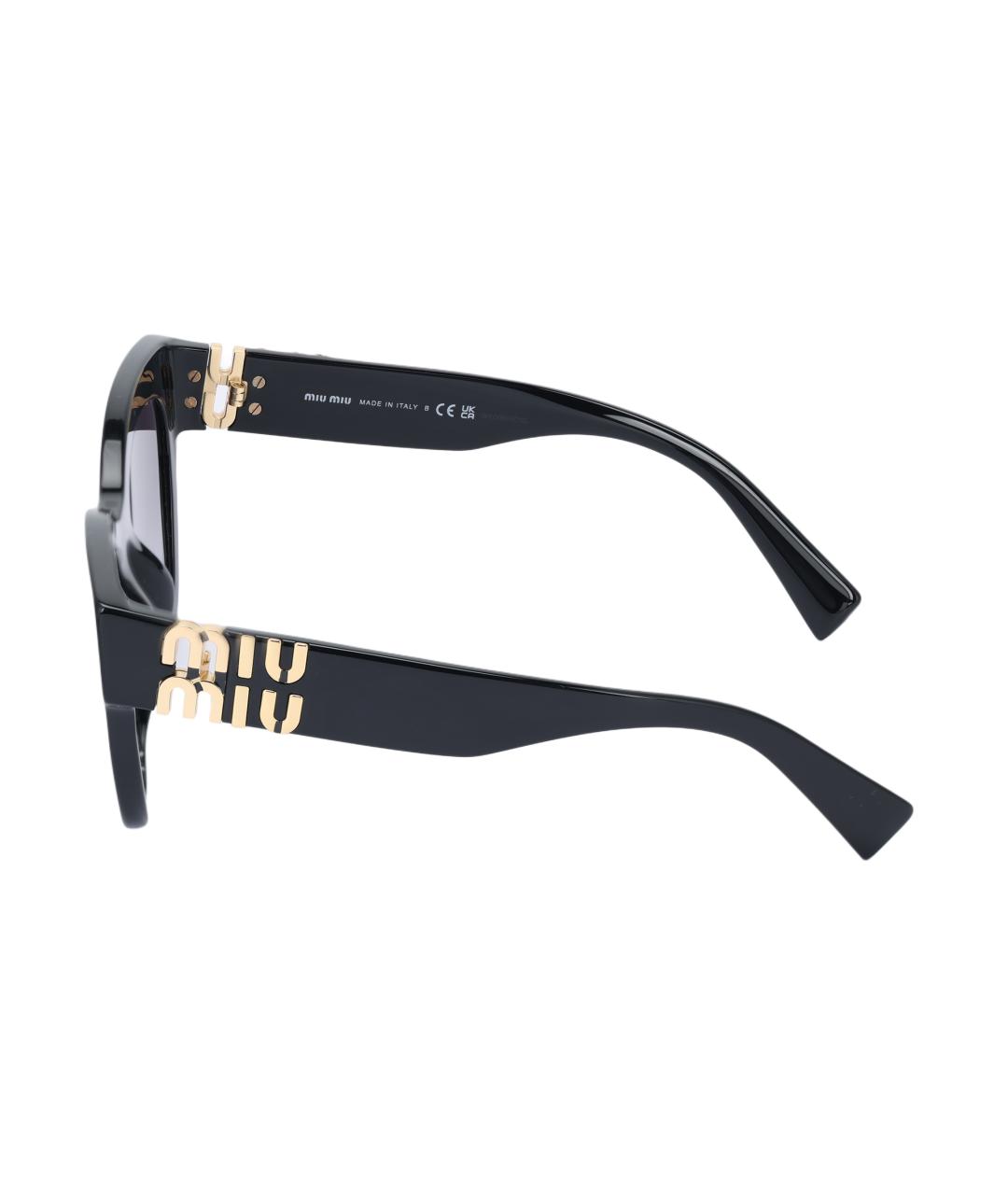 MIU MIU Черные пластиковые солнцезащитные очки, фото 3