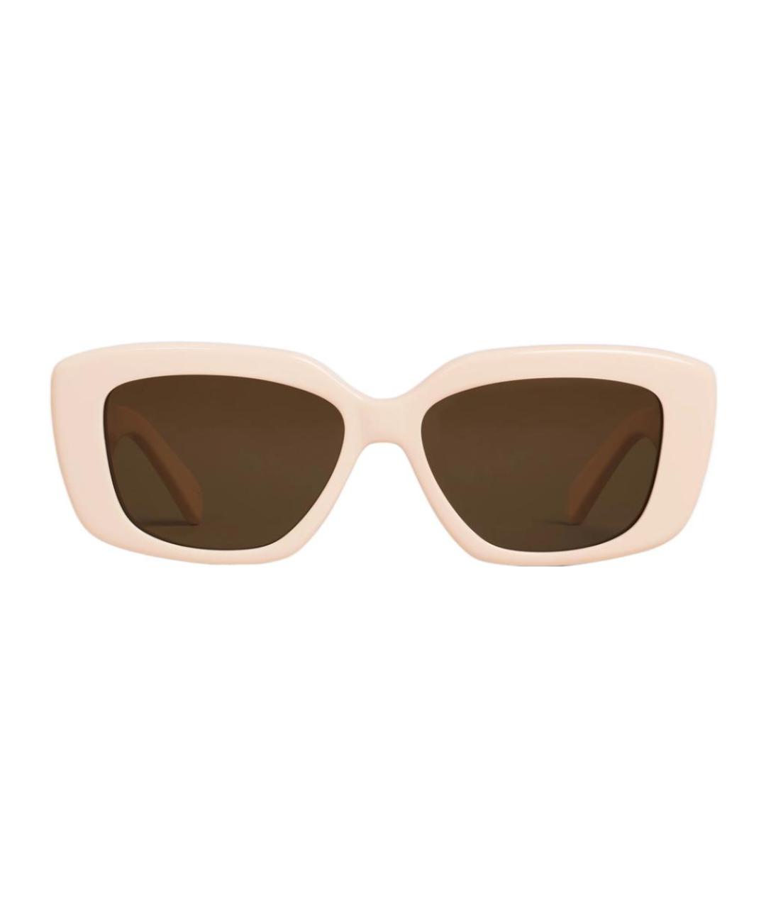 CELINE Бежевые пластиковые солнцезащитные очки, фото 2