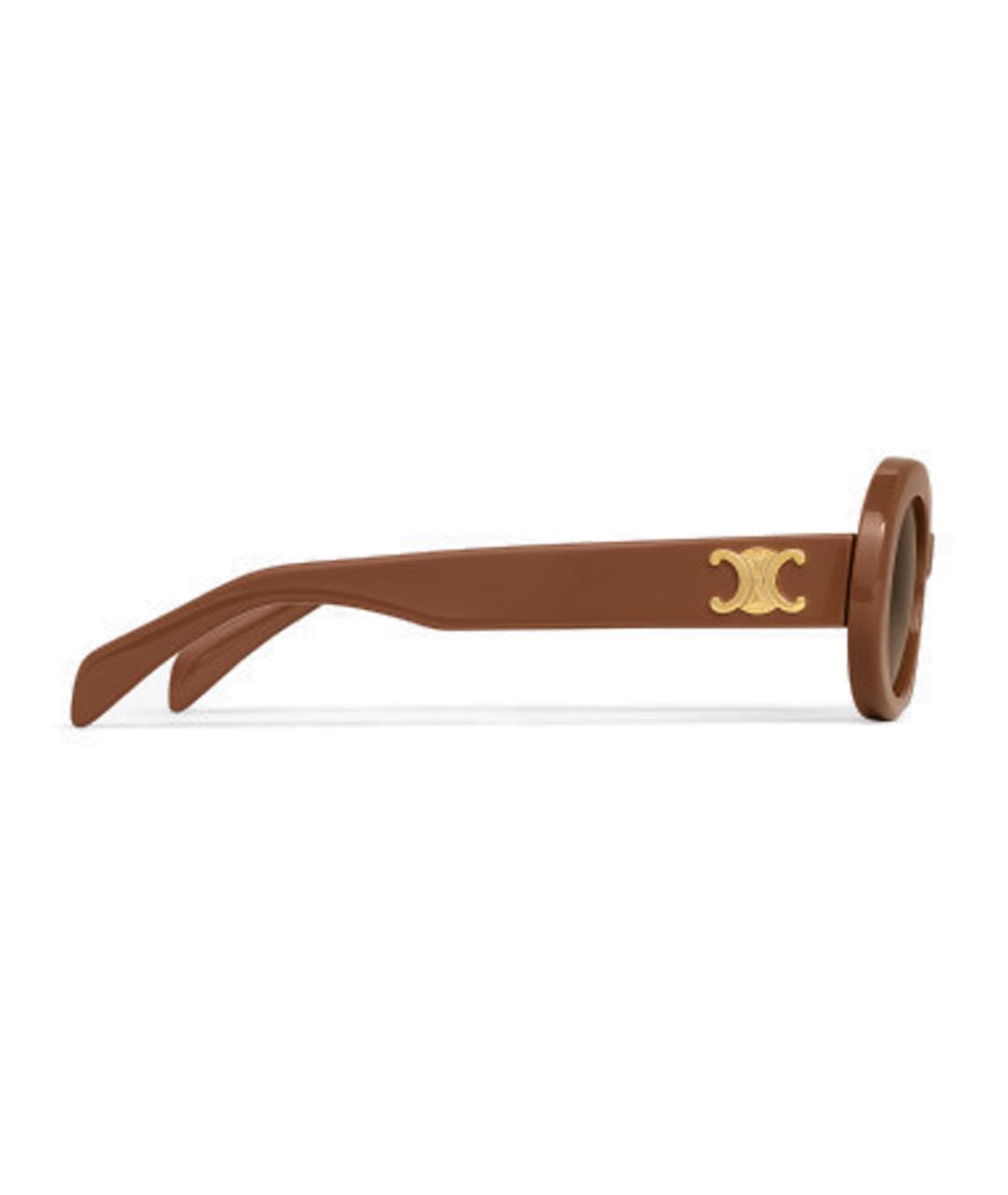 CELINE Коричневые пластиковые солнцезащитные очки, фото 3
