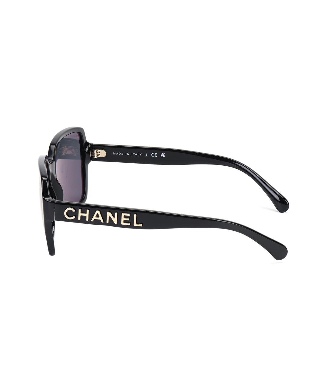CHANEL Черные пластиковые солнцезащитные очки, фото 3