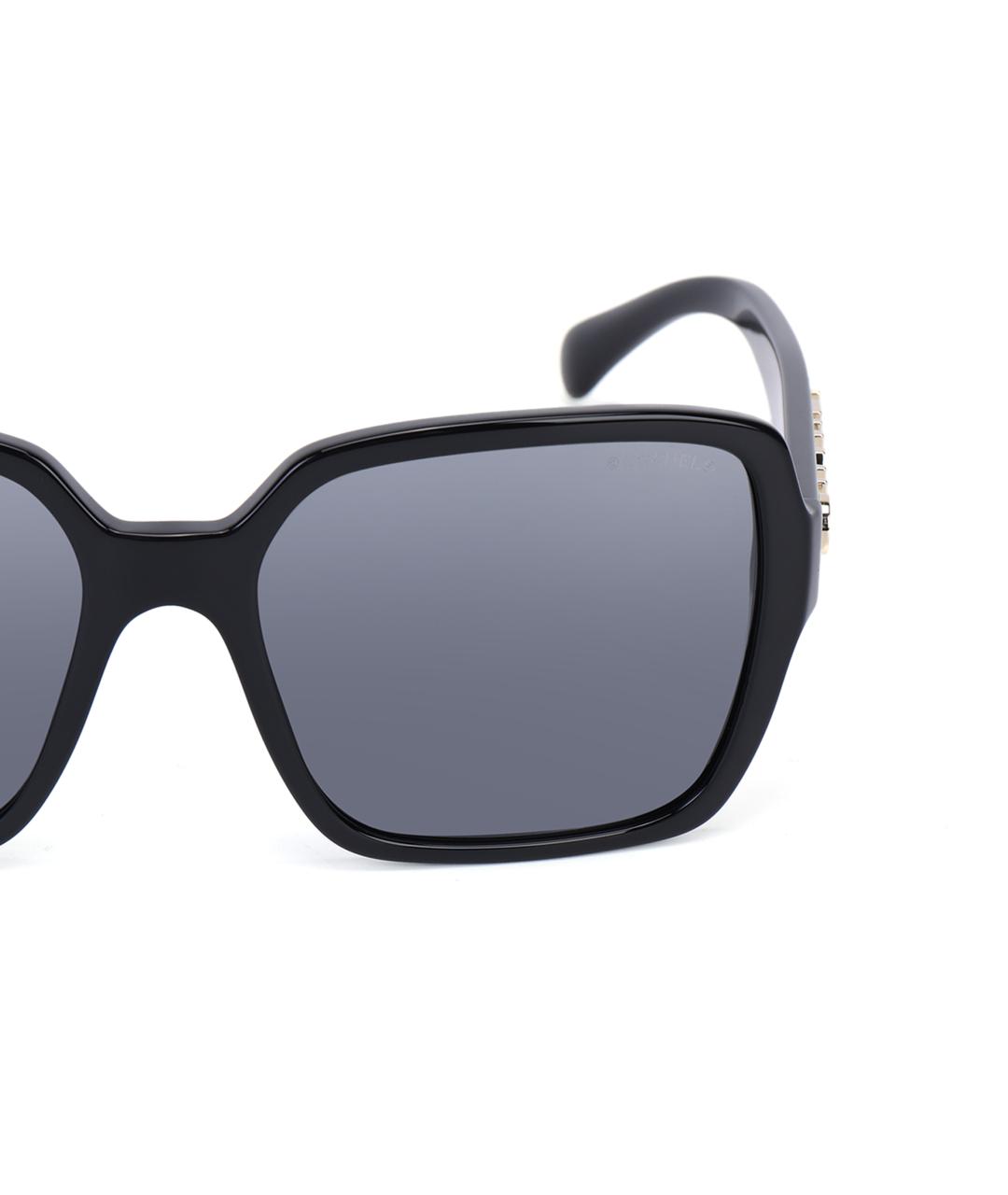 CHANEL Черные пластиковые солнцезащитные очки, фото 4