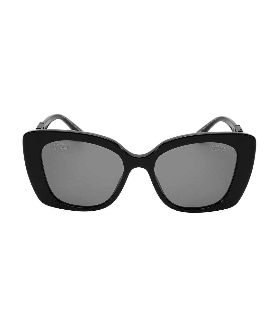 CHANEL Черные пластиковые солнцезащитные очки, фото 2