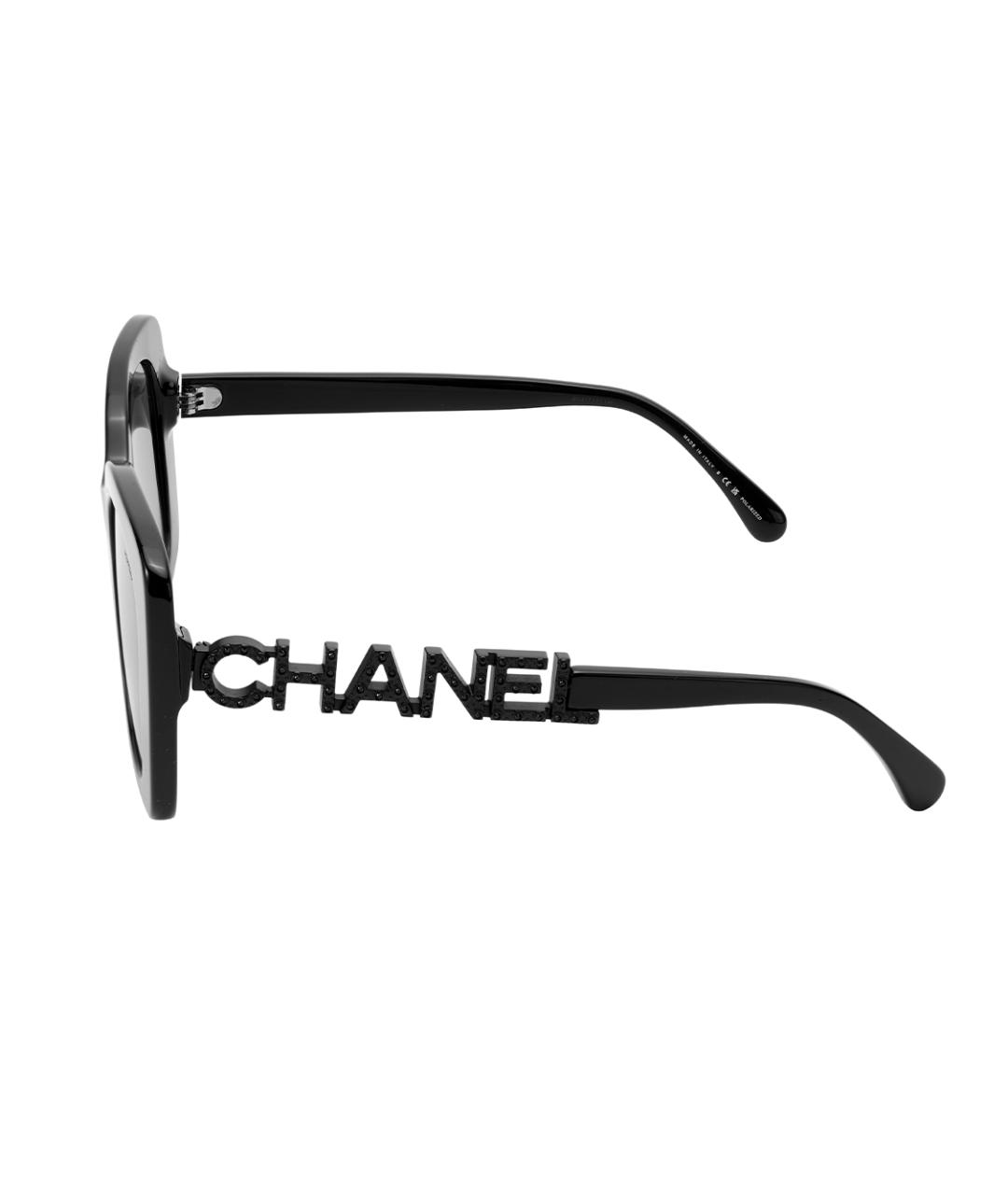 CHANEL Черные пластиковые солнцезащитные очки, фото 3