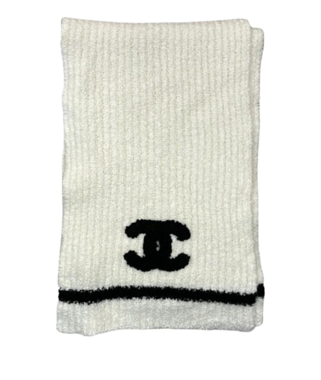 CHANEL Белый шарф, фото 1