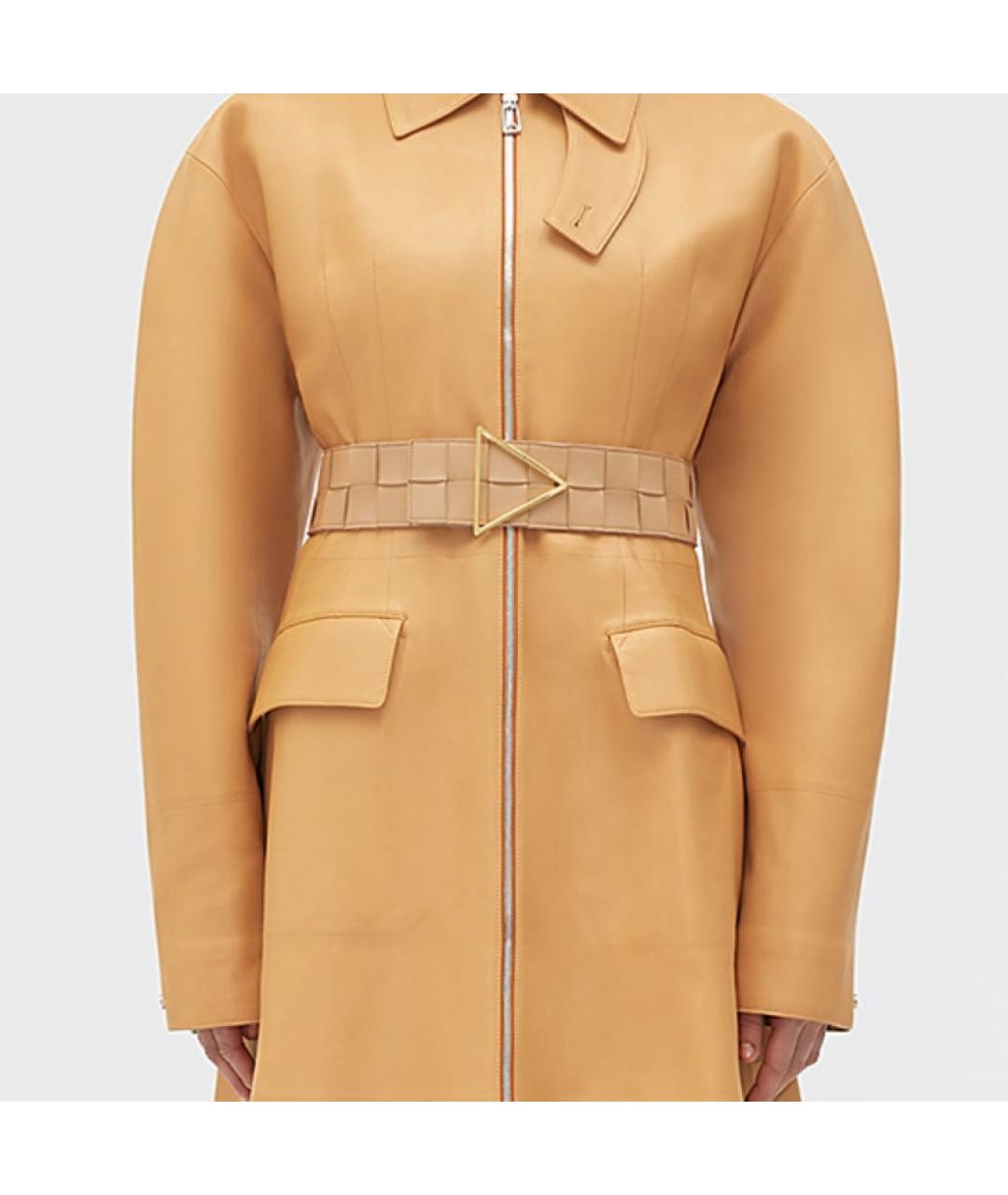 BOTTEGA VENETA Бежевый кожаный ремень, фото 2