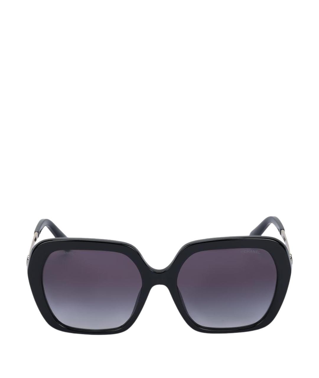 CHANEL Черные пластиковые солнцезащитные очки, фото 1