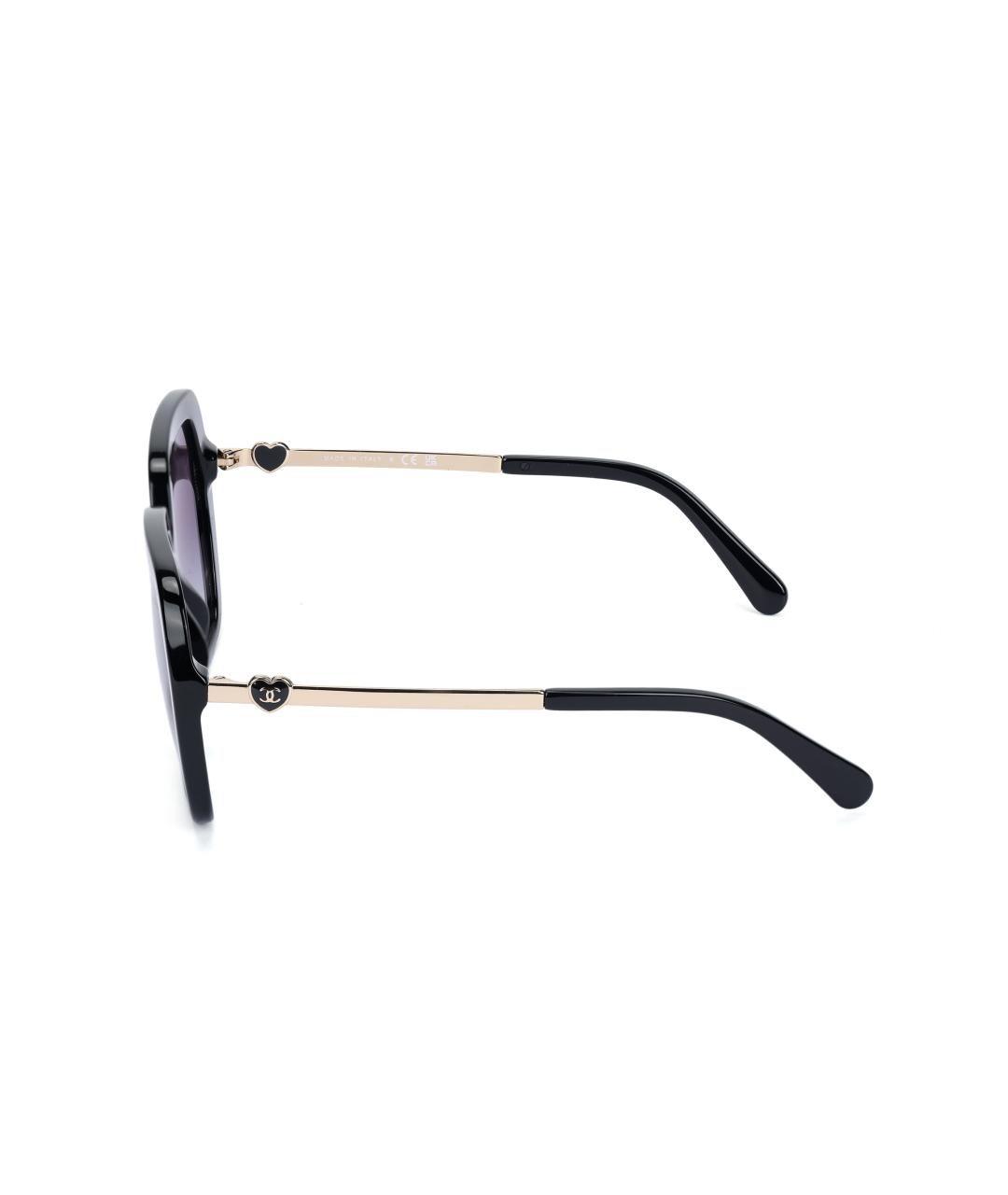 CHANEL Черные пластиковые солнцезащитные очки, фото 2