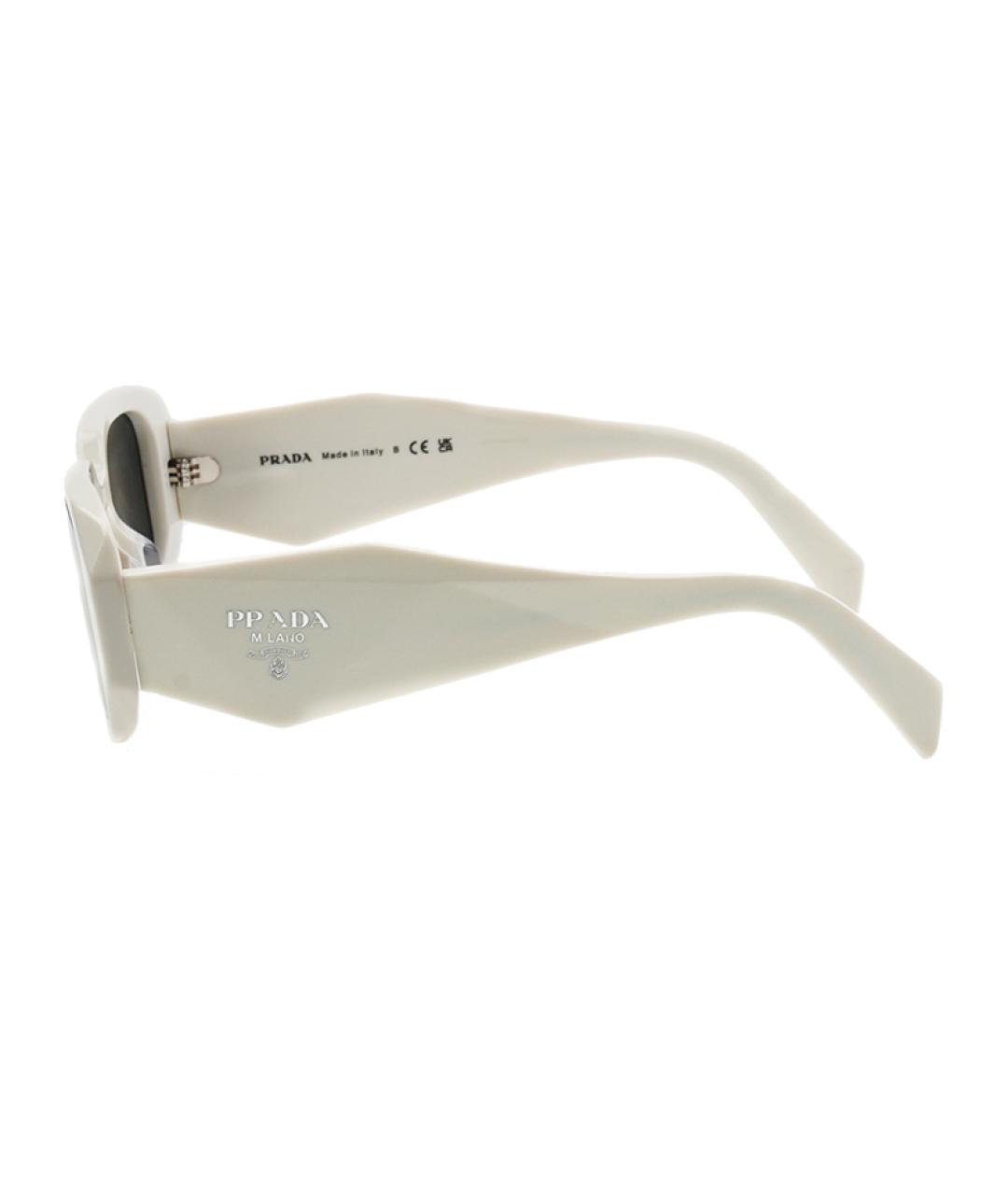 PRADA Белые пластиковые солнцезащитные очки, фото 3