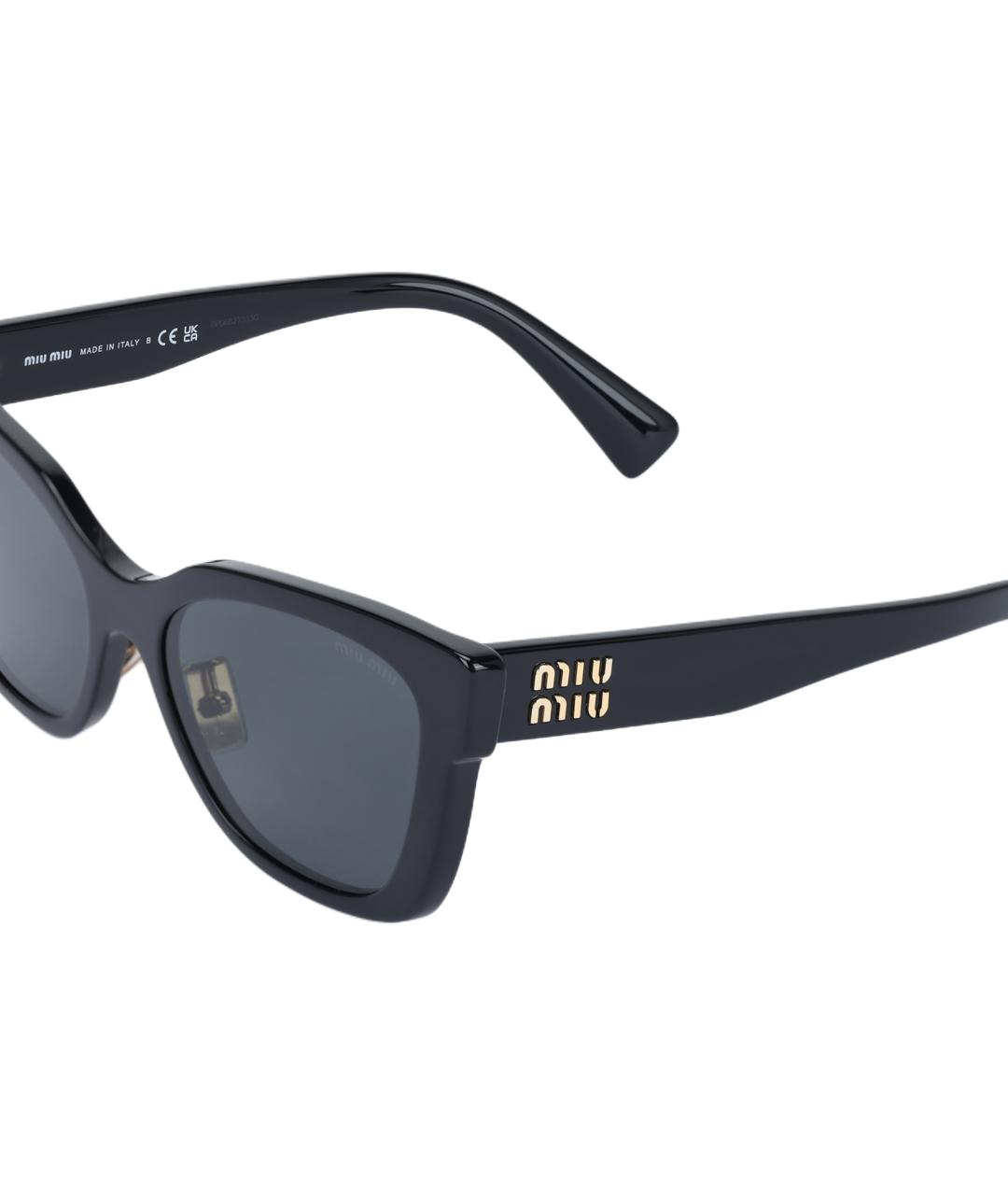 MIU MIU Черные пластиковые солнцезащитные очки, фото 4