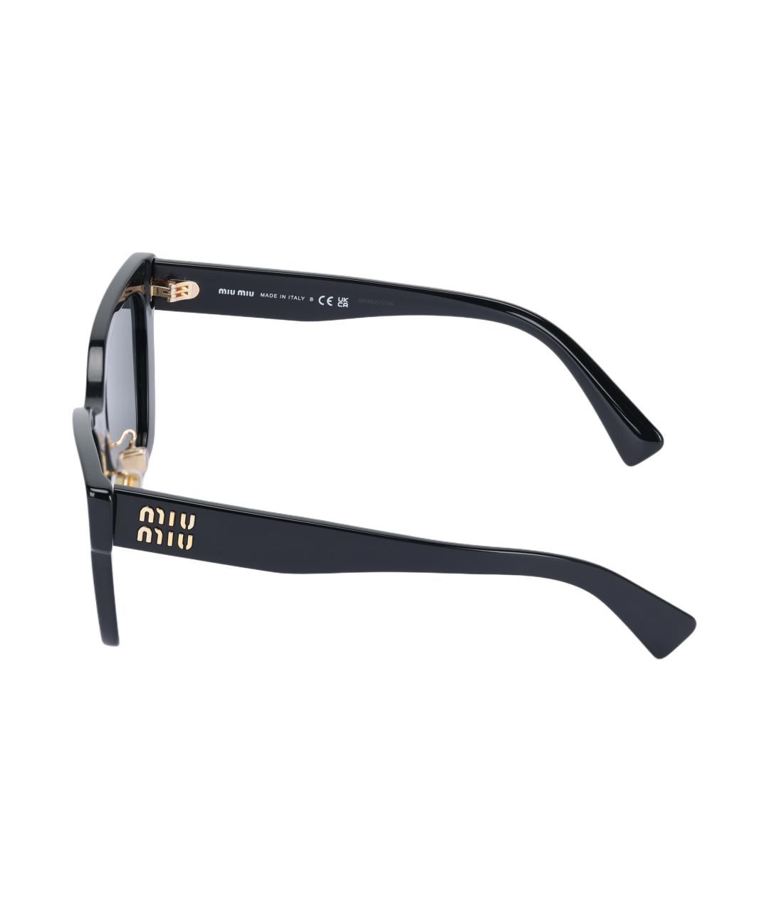 MIU MIU Черные пластиковые солнцезащитные очки, фото 3