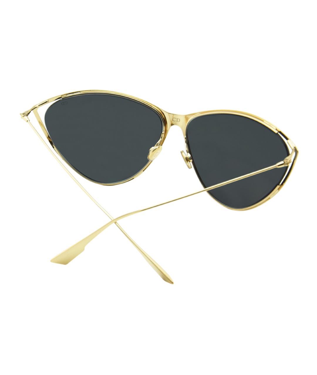 CHRISTIAN DIOR Золотые металлические солнцезащитные очки, фото 4