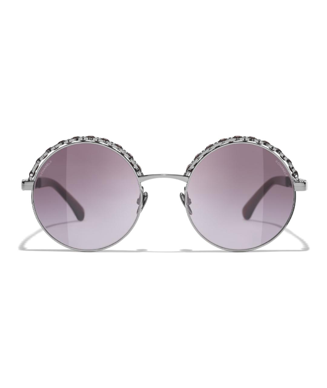 CHANEL Красные металлические солнцезащитные очки, фото 2